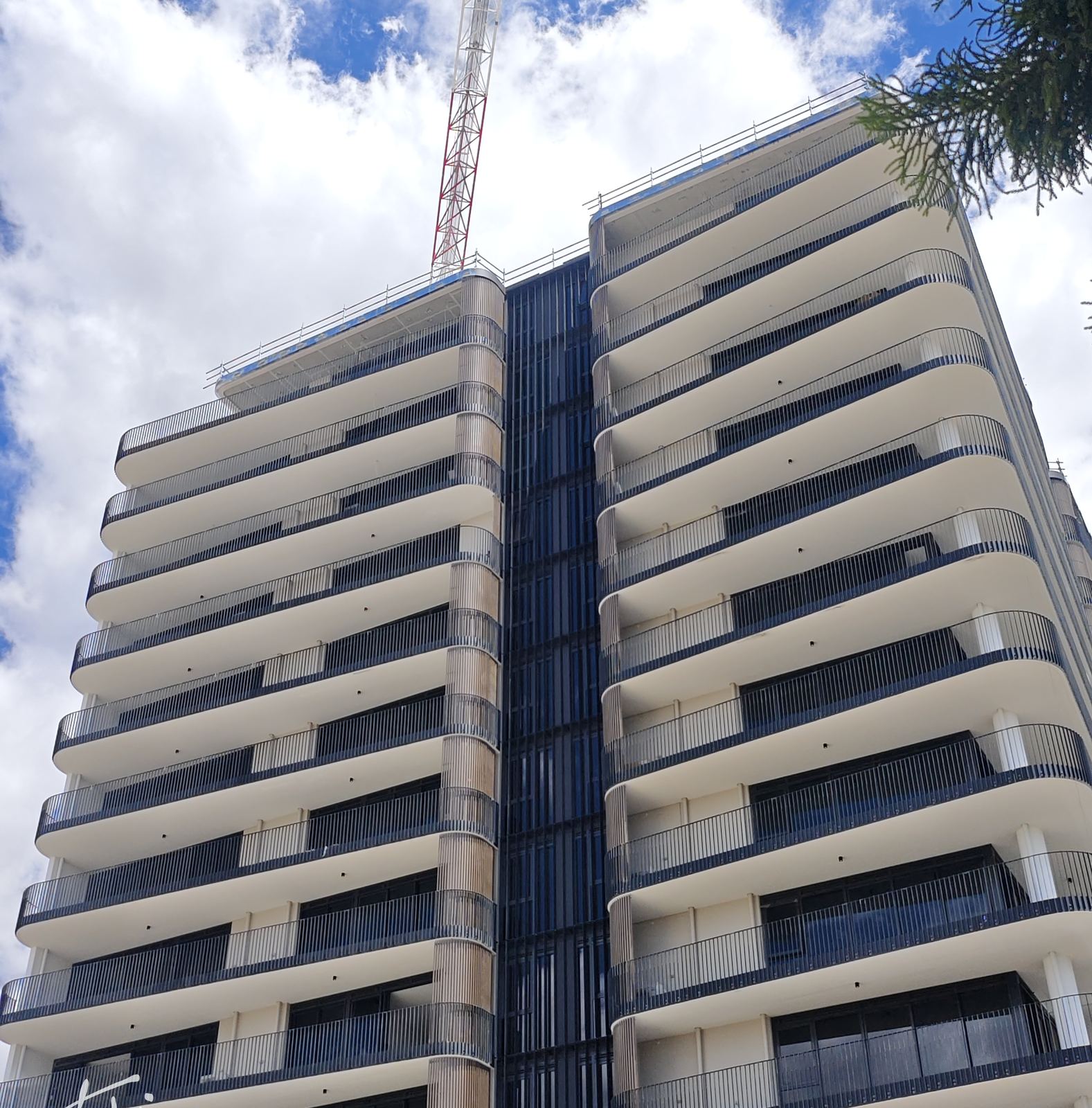High-rise residential tower in Dubbo NSW with aluminium windows and balcony doors